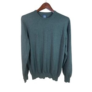 Boggi Milano Sweatshirt Mens M Green 100% Virgin Wool Long Sleeve‎ Italy Luxury